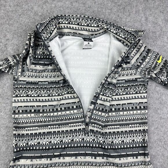 Nike Pro Hyperwarm Top Womens L Black Gray Bit 1/2 Zip Thumbholes Run Dri-Fit - Picture 5 of 15